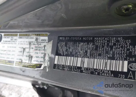 2006 Toyota Corolla Le из США, поврежденный, VIN 2T1BR30E46C589029